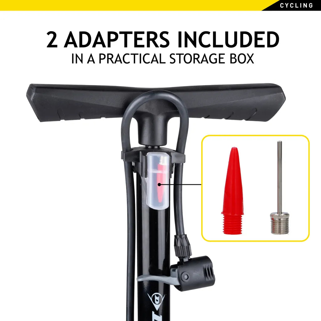  Fahrradpumpe Mit Manometer - Luftpumpe Für Alle Ventile - Standpumpe Für Dunlop-Ventil - Presta-Ventil Und Auto-Ventil - Schwarz