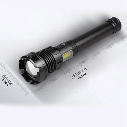  12000 Lumen Taschenlampe, LED Taschenlampe Extrem Hell USB Aufladbar 18650 Batterie, 4 Lichtmodi, Zoombar, Lange Arbeitszeit Taktische Taschenlampe