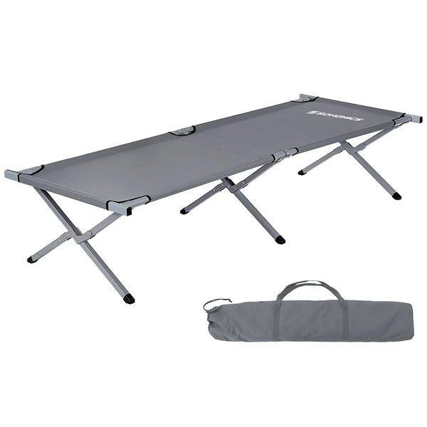 SONGMICS Campingbett Grau Oxford-Gewebe XXXXL 210 X 72 X 45 Cm Bis 260 Kg Belastbar Feldbett Stahl Gartenliege Sonnenliege GCB21U