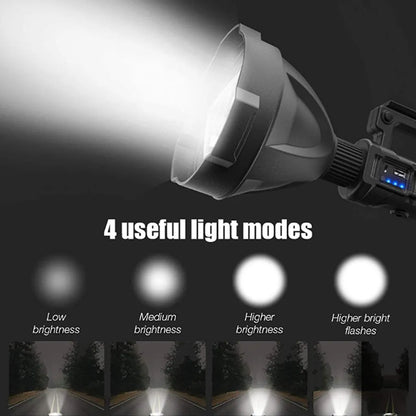  90000 Lumens Wiederaufladbare LED Scheinwerfer Taschenlampe Suchscheinwerfer Mit Stativ & USB-Ausgang