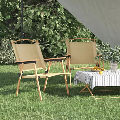  VidaXL Campingstühle 2 Stk. Beige 54x55x78 Cm Oxford-Gewebe
