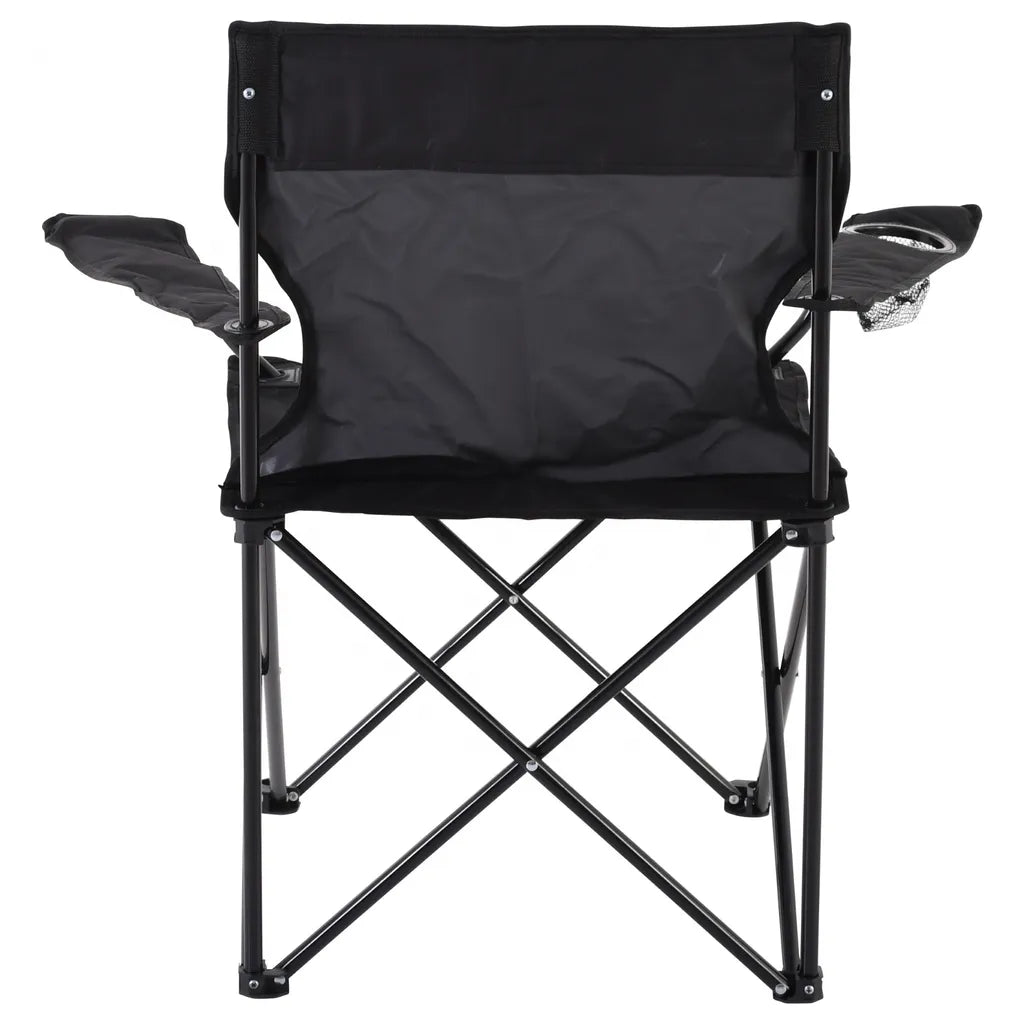 Raburg Angelstuhl JOE In SCHWARZ - Praktischer Faltstuhl Mit Armlehnen & Getränkehalter, Inklusive Tasche - Robust Für Camping, Strand, Angeln, Outdoor, Zuschauer, Jagd, Festival & Freizeit, Belastbar Bis 120 Kg