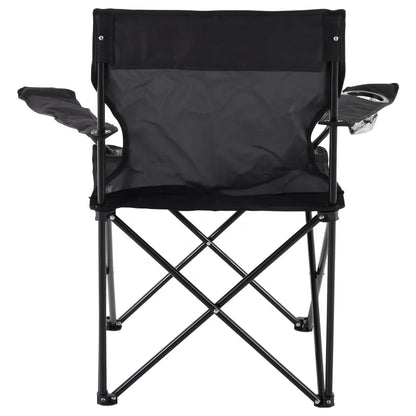  Raburg Angelstuhl JOE In SCHWARZ - Praktischer Faltstuhl Mit Armlehnen & Getränkehalter, Inklusive Tasche - Robust Für Camping, Strand, Angeln, Outdoor, Zuschauer, Jagd, Festival & Freizeit, Belastbar Bis 120 Kg