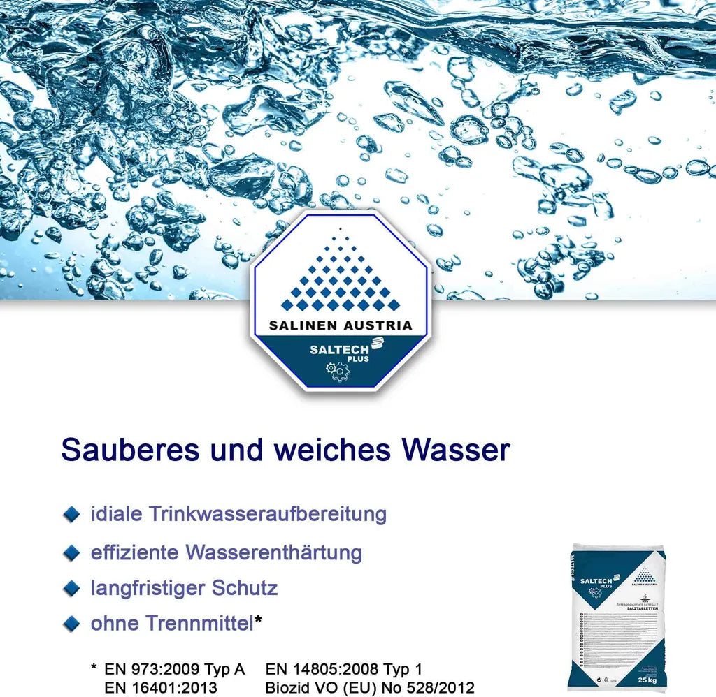  SALTECH Plus 25kg Salztabletten Regneriersalz Wasserenthärtung Wasserenthärter