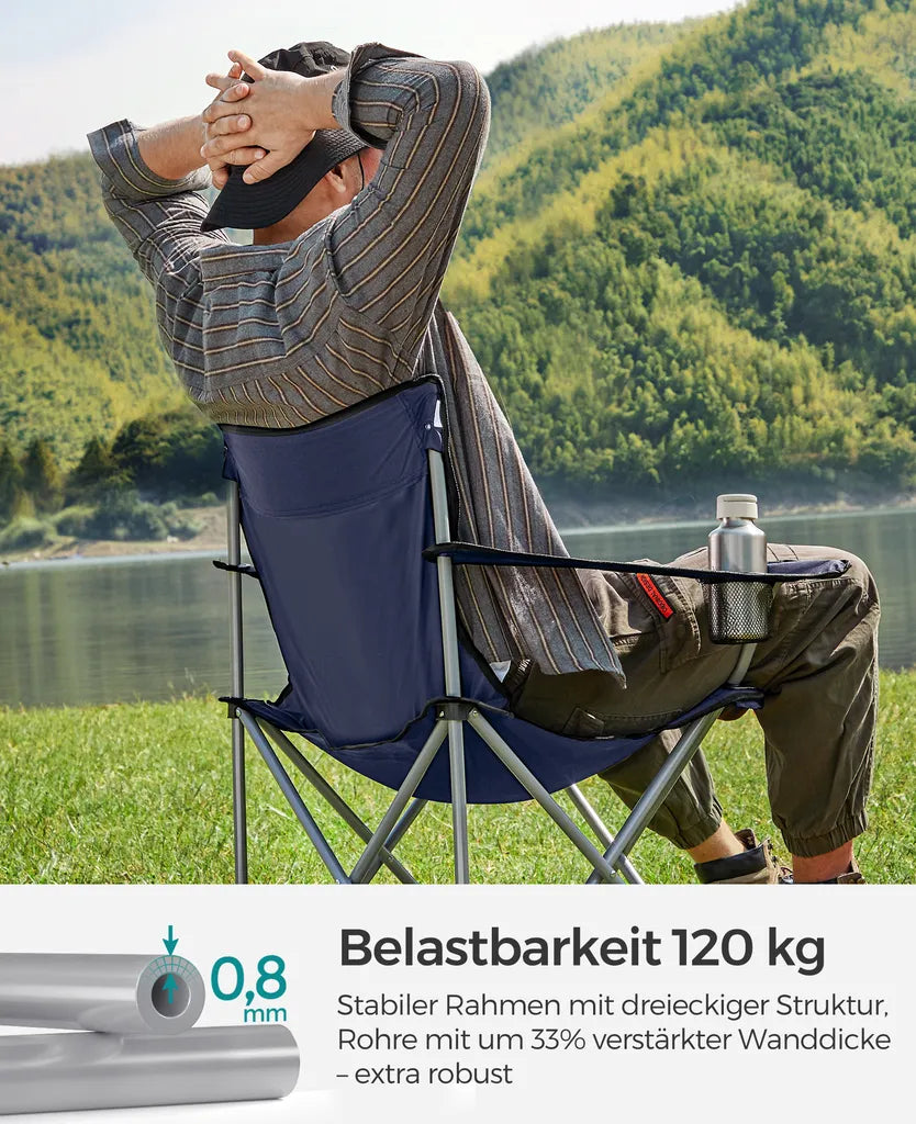  SONGMICS Campingstuhl Klappbar, Camping Stuhl, 2er Set, Faltbar, Bis Zu 120 Kg Belastbar GCB01IN