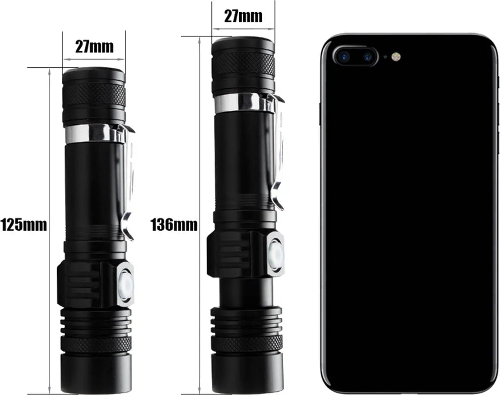  EINFEBEN 2x Super Hell Taschenlampe LED Taschenlampen Taktisches Fackel USB 18650 Akku Batterie Flashlight Wiederaufladbare