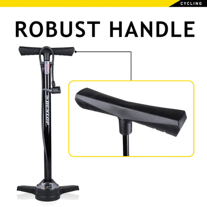  Fahrradpumpe Mit Manometer - Luftpumpe Für Alle Ventile - Standpumpe Für Dunlop-Ventil - Presta-Ventil Und Auto-Ventil - Schwarz
