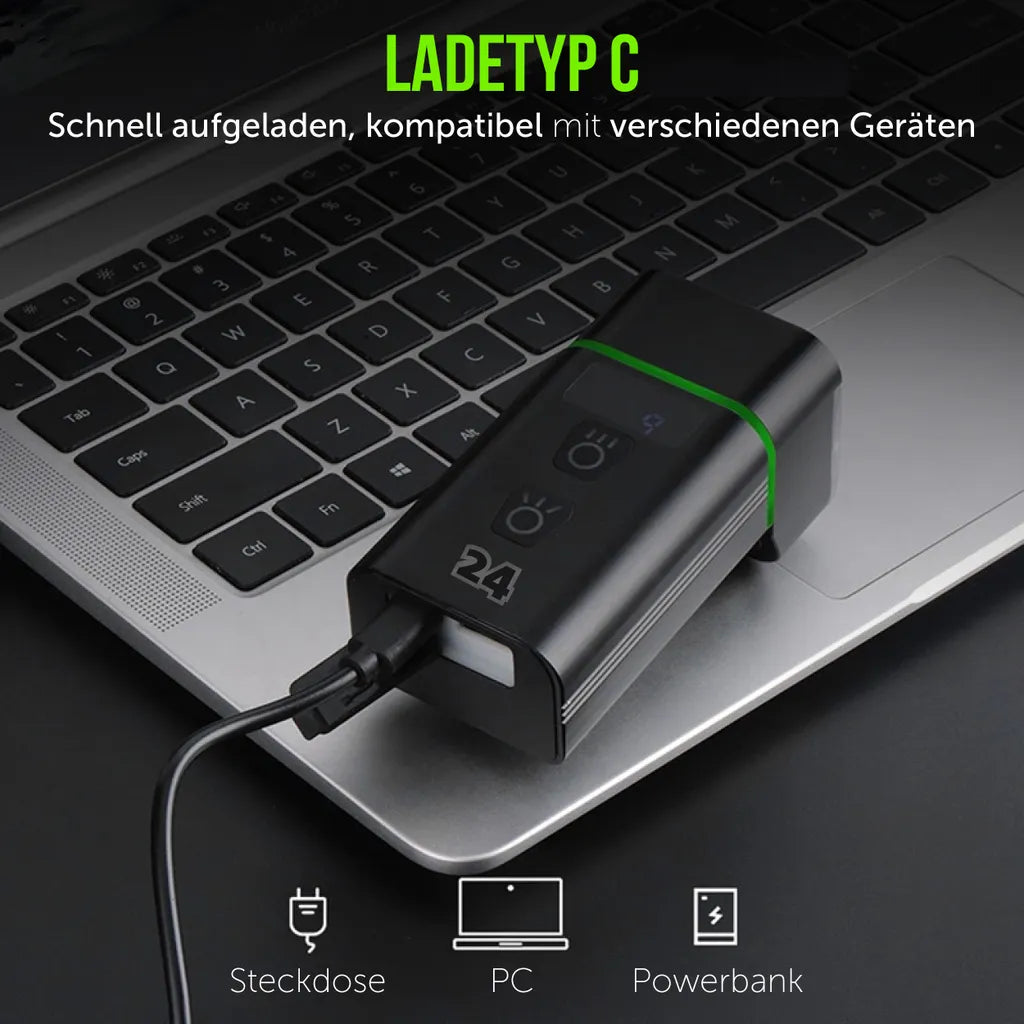  Activ24™ - Sehr Starke LED Fahrradlampe - Leistungsstarke 2000 Lumen Fahrradlampe - Schwere Aluminium Qualität - USB Aufladbar - 2000LM