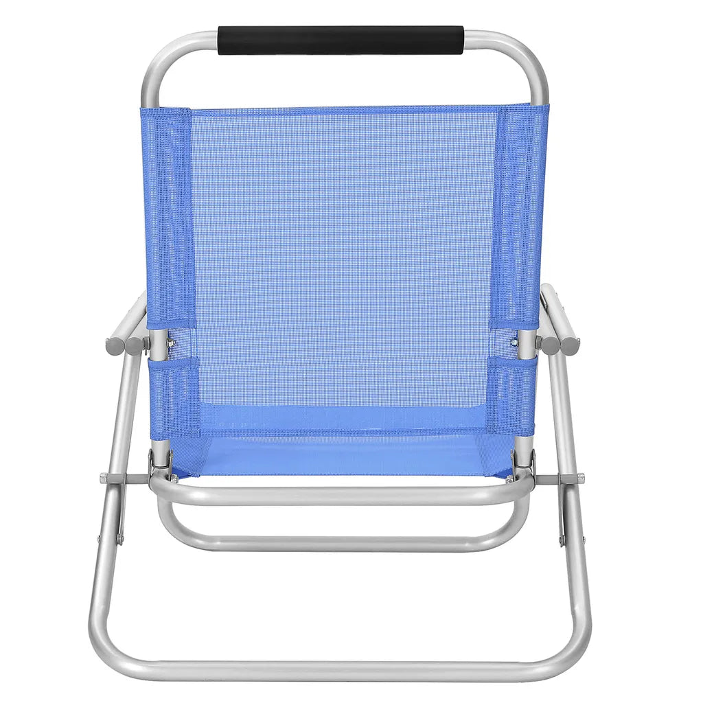  SONGMICS Strandstuhl Mit Armlehnen | Tragbarer Klappstuhl Rückenlehne 4-stufig Verstellbar Blau GCB65BU