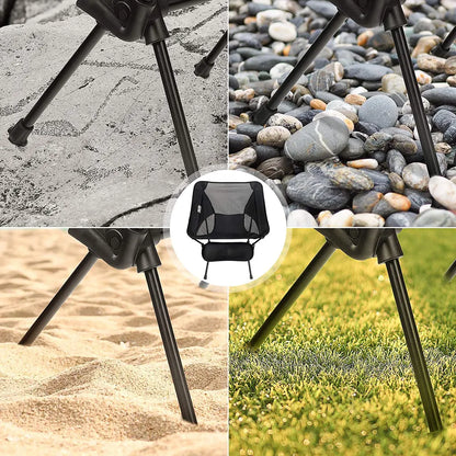  Campingstühle, Anglersessel, Camping Stuhl, Klappstühle, Mit Tragetasche Schwere Kapazität Klappstuhl Camping Klappstühle Strand Bis 145kg (Schwarz)