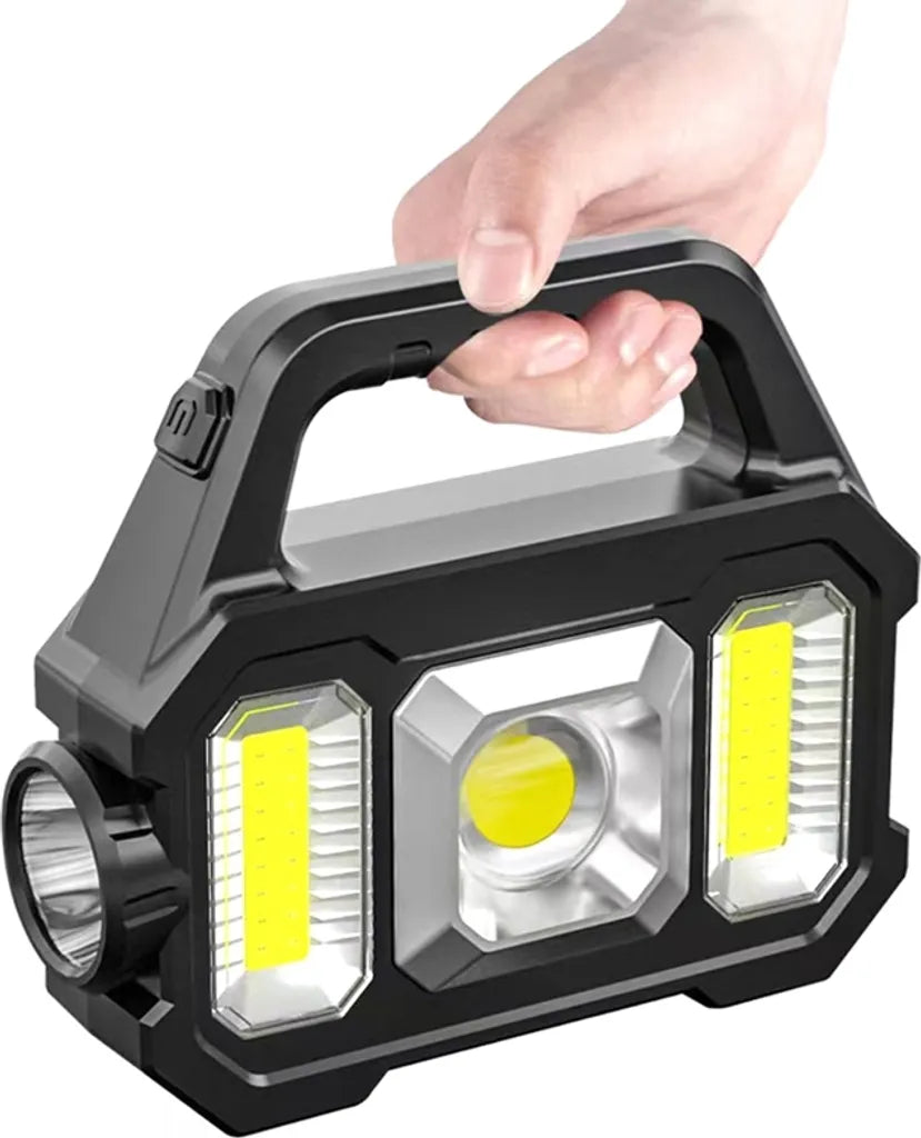  6-Modi Solar LED-Taschenlampe Handlampe, USB Wiederaufladbare Taschenlampe Mit Seitenlicht Camping Suchscheinwerfer Arbeitslampe