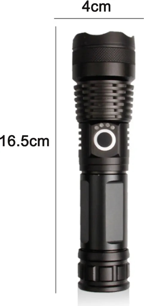  10000 Lumen Taschenlampe, LED Taschenlampe Extrem Hell 5000mAh USB Aufladbar 26650 Batterie Enthalten, 5 Lichtmodi, Zoombar, Lange Arbeitszeit Taktische Taschenlampe