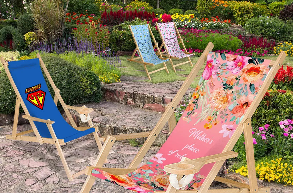  Personalisierbarer Holz-Liegestuhl Klappbar Klappliegestuhl Mit Armlehne Und Getränkehalter Strandstuhl Motiv Bier [119]