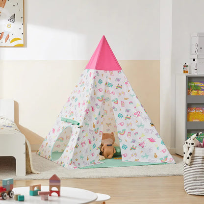  SoBuy OSS06 Tipizelt Spielzelt Zelt Für Kinder Mit Tür Und Fenster Spielhaus Kinderzelt BHT Ca.: 133x153x133cm