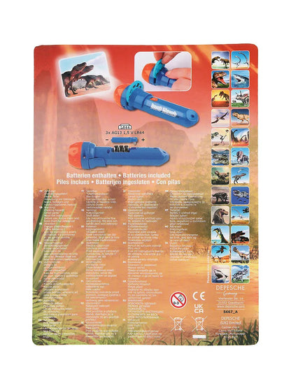  Multimedia Dino World Taschenlampe DINO KINO, Inkl. 3 Projektionsscheiben Taschenlampen Dinosaurier Leuchtmittel