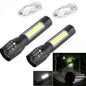  2x Taschenlampen Starke Led Leuchtkraft Polizei Mini Swat USB Wiederaufladbar