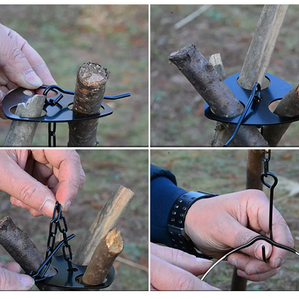  Sundick Camping Stativ H?ngetopfhalterung Barbecue Rack Hanger Edelstahl Stativ Fš¹r H?ngetopf
