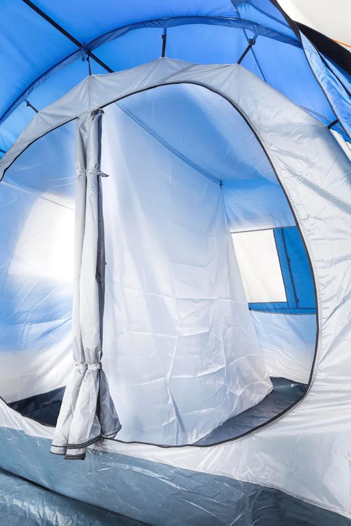  CampFeuer Zelt Smart Für 4 Personen | Blau/Grau, Tunnelzelt 2000 Mm Wassersäule