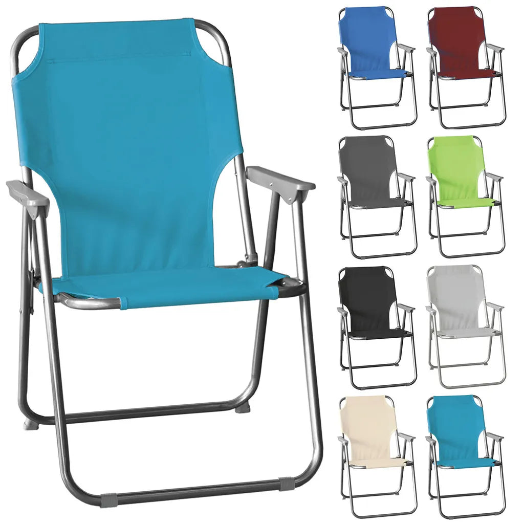  Wohaga Campingstuhl, Klappbarer Gartenstuhl, Farbe:Schwarz