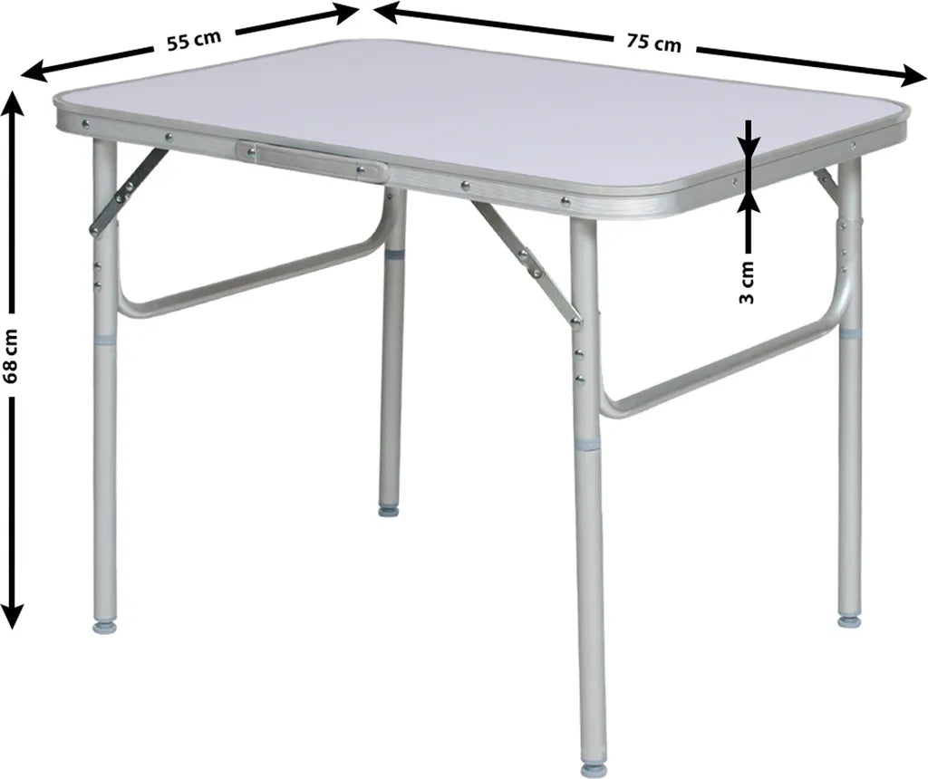  Tectake Camping Klapptisch Aus Aluminium 75x55x68cm - Grau