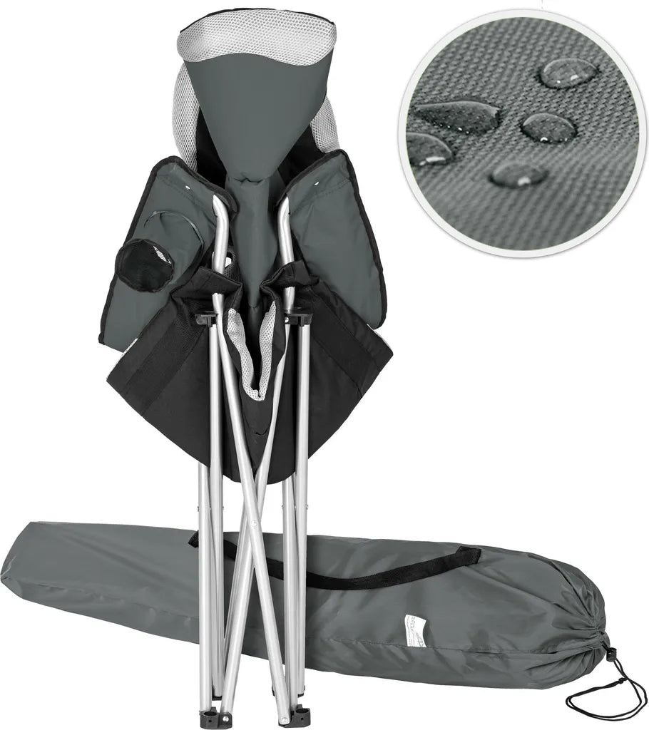  Tectake Campingstuhl Mit Polsterung - Grau