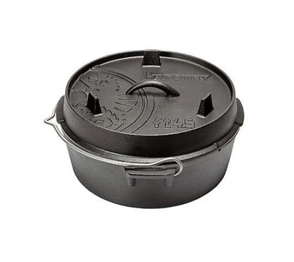  Petromax Feuertopf Ft4.5-t - Dutch Oven - Gusstopf - Mit Planem Boden - 3,5L - 2-5 Personen