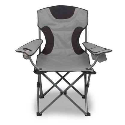  HanSe Campingstuhl Klappstuhl Faltstuhl Anglerstuhl Mit Kühltasche Und Flaschenhalter In Grau/Schwarz