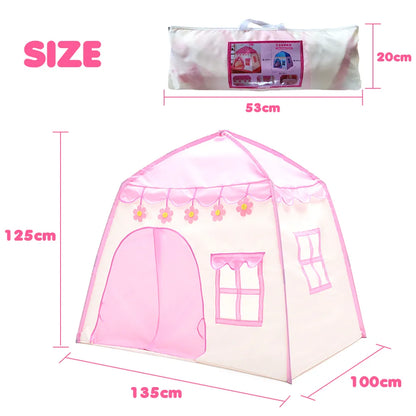  Kinderspielzelt Blühende Blumen Kinderzelt,Spielzelt Prinzessin Traum Schloss Burg Haus Für Mädchen, Im Kinderzimmer, Indoor/innen/außen/draußen,（Pink + Gelb）