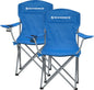  SONGMICS Campingstuhl, 2er-Set, Klappbar, Komfortabel, Klappstuhl Mit Robustem Gestell, Bis 150 Kg Belastbar, Mit Flaschenhalter, Outdoor Stuhl GCB08BU