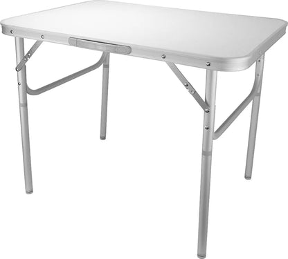  Camp Active Campingtisch - Klappar - Leicht - Höhenverstellbar Von 25 Bis 59CM - Tischplatte 75 X 55 CM - Aluminium/MDF - Weiß