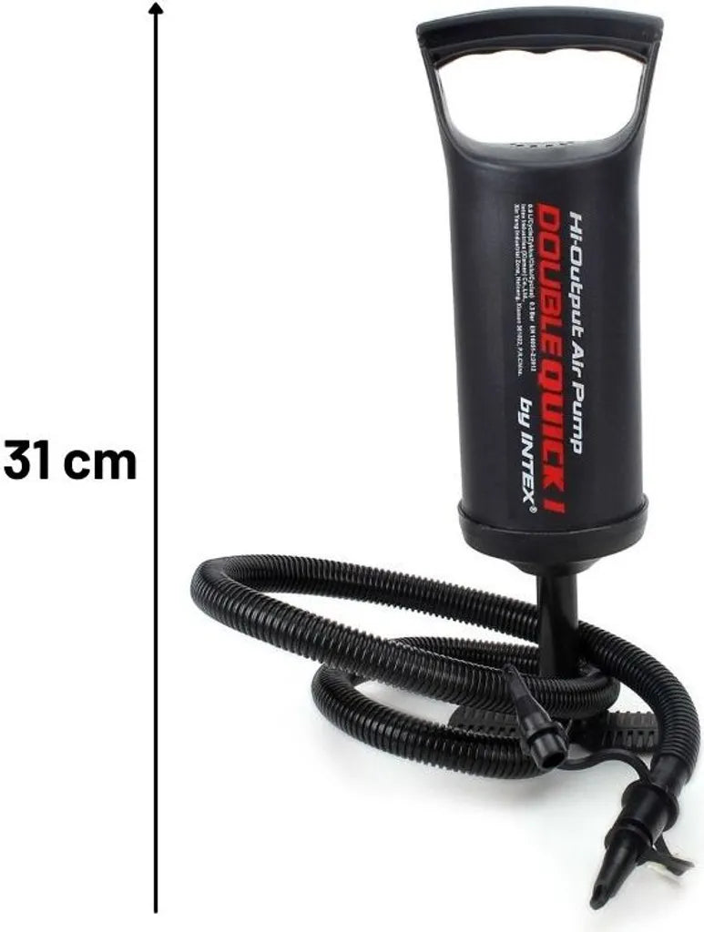  Intex Doppelhub Luftpumpe Double Quick I 29cm 3 Adapter 6.7/8.5/18mm
