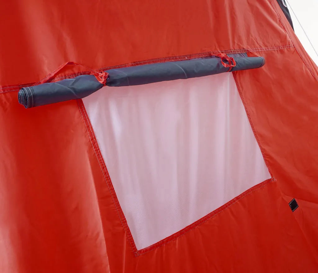  Campingzelt Laagri, 6-Mann Zelt Kuppelzelt Igluzelt Festival-Zelt, 6 Personen Rot