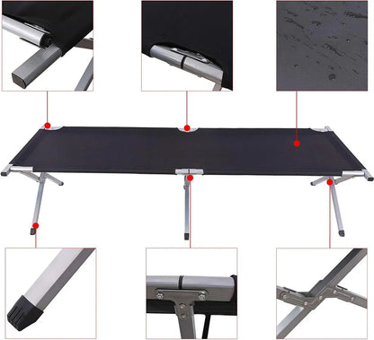  SONGMICS Gartenliege Schwarz Oxford-Gewebe XXXL 210 X 72 X 45 Cm Bis 260 Kg Belastbar Feldbett Stahl Sonnenliege GCB21H