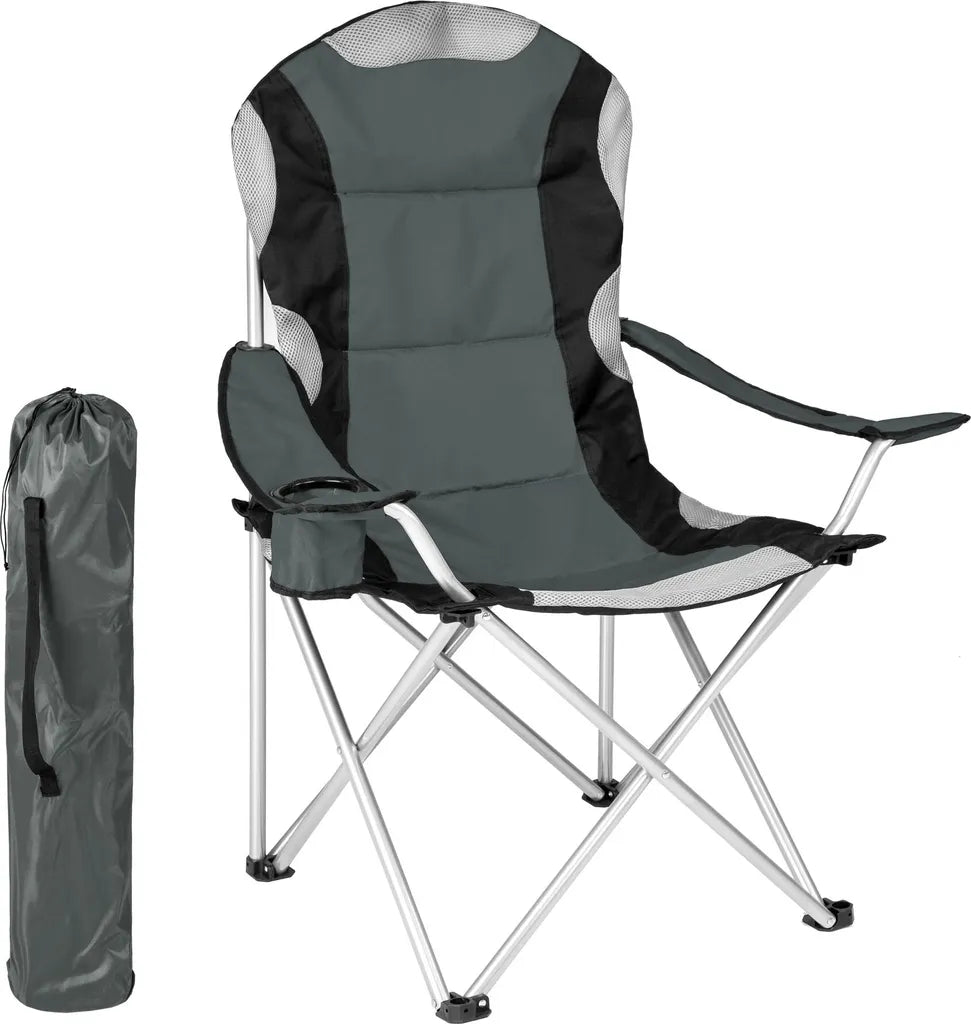  Tectake Campingstuhl Mit Polsterung - Grau