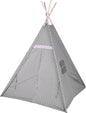  Kinder Spielzelt 160 Cm - Tipi Deko Zelt - Farbe: Grau Mit Sternen