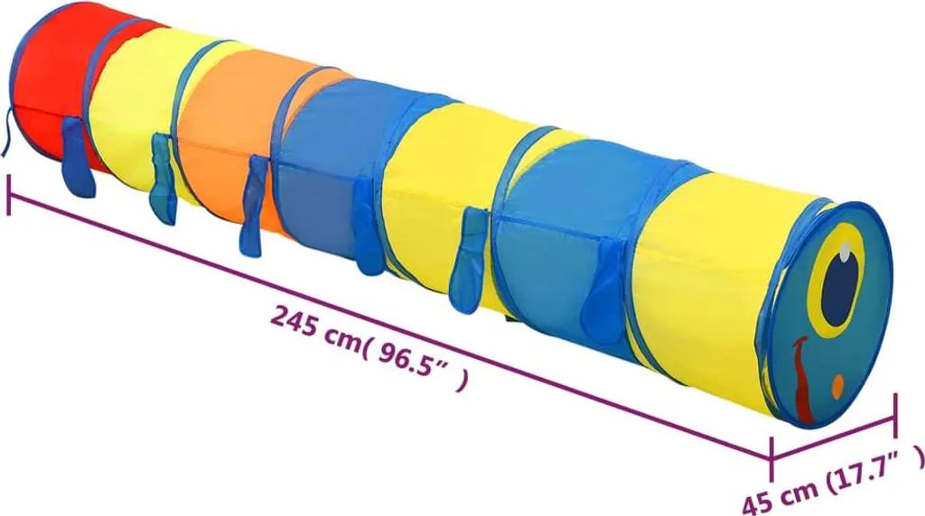  VidaXL Spieltunnel Für Kinder Mehrfarbig 245 Cm Polyester