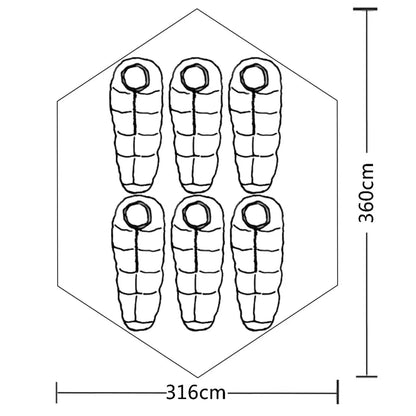  VidaXL 6-Personen-Zelt Grün