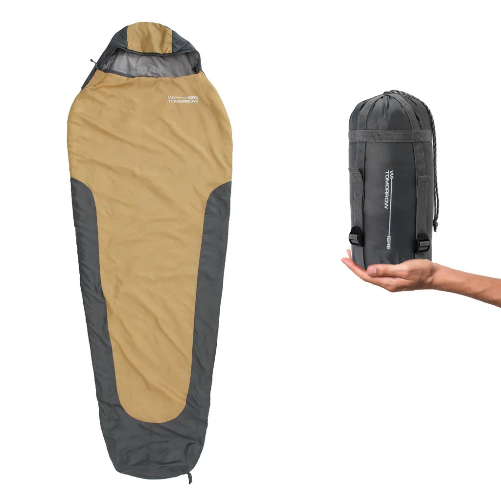  Schlafsack 220x80x50cm Curry / Grau