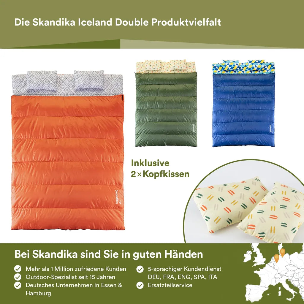  Skandika Deckenschlafsack Iceland Double, Dunkelgr