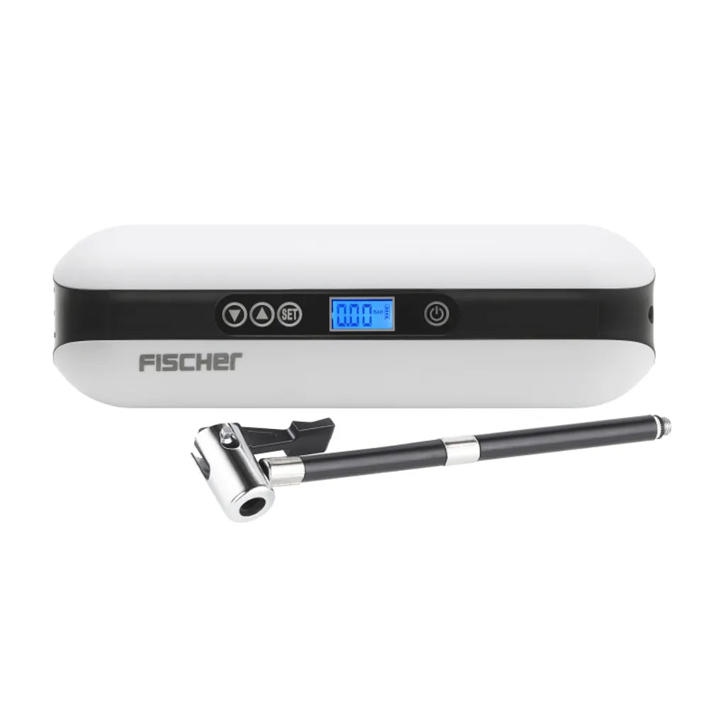  FISCHER Akku-Kompressor Mit Powerbank Und LED-Taschenlampe