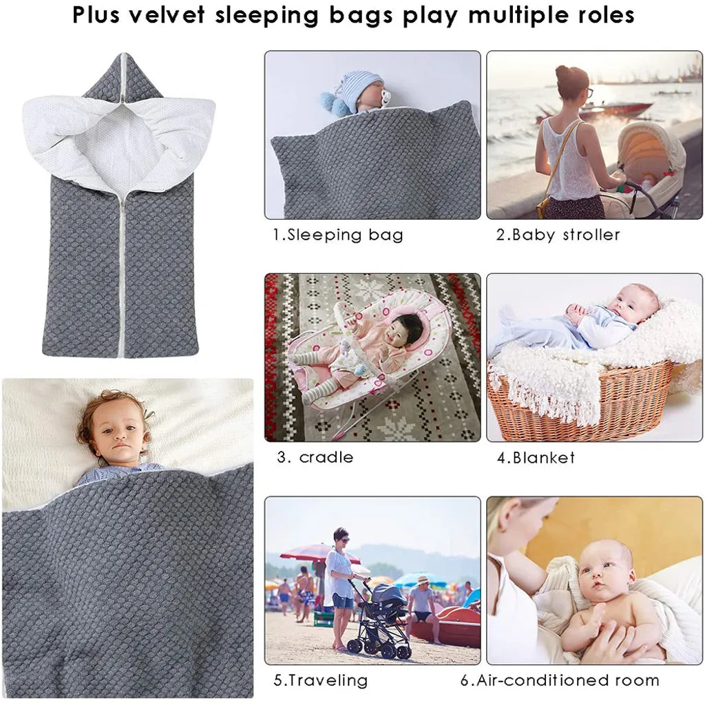  Neugeborenen Wickeldecke, Multifunktional Winter Warme Schlafsack Kinderwagen Decke Für 0-12 Monate Baby Jungen Oder Mädchen