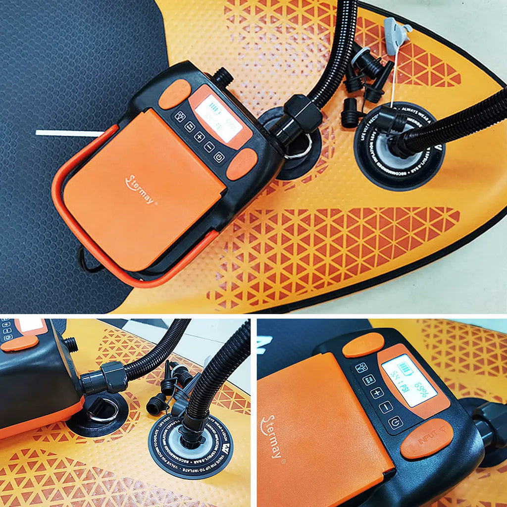  Wiederaufladbare Sup-Luftpumpe, 16 PSI 12 V Mit Akku, Stand-Up-Paddelbrett, Elektrische Pumpe, Inflator/Deflator, Tragbarer Luftkompressor Für Paddelboards, Boot, Kajak