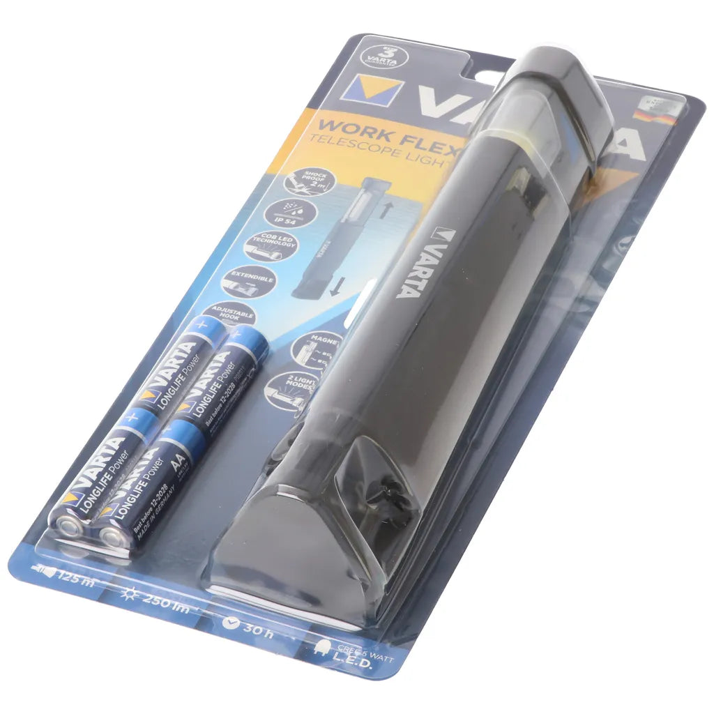  Varta Work Flex Telescope Light 4AA Mit Batt.