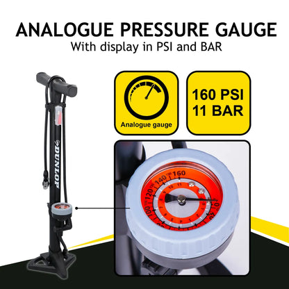  Dunlop Standluftpumpe 10233, Mit Manometer, 11 Bar