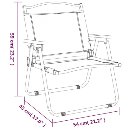  VidaXL Campingstühle 2 Stk. Beige 54x43x59 Cm Oxford-Gewebe