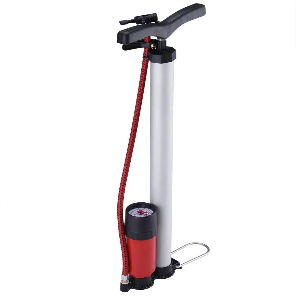  Monzana Standluftpumpe Inkl 3 Zusatzadapter 60/100 Cm Schlauch Luftpumpe Bis 7 Bar Für Fahrrad Auto Luftmatratze Motorrad , Model:7 Bar
