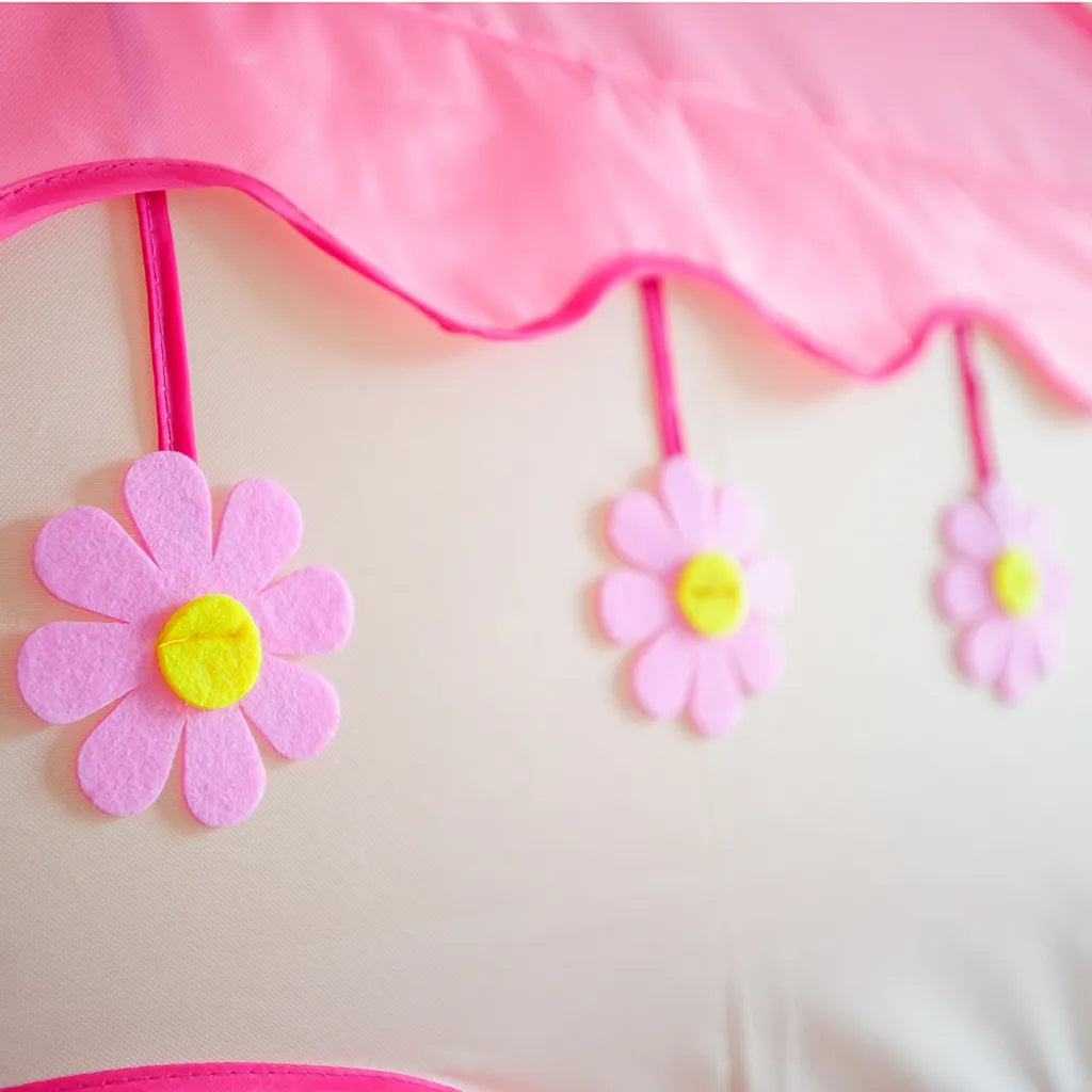  Kinderspielzelt Blühende Blumen Kinderzelt,Spielzelt Prinzessin Traum Schloss Burg Haus Für Mädchen, Im Kinderzimmer, Indoor/innen/außen/draußen,（Pink + Gelb）