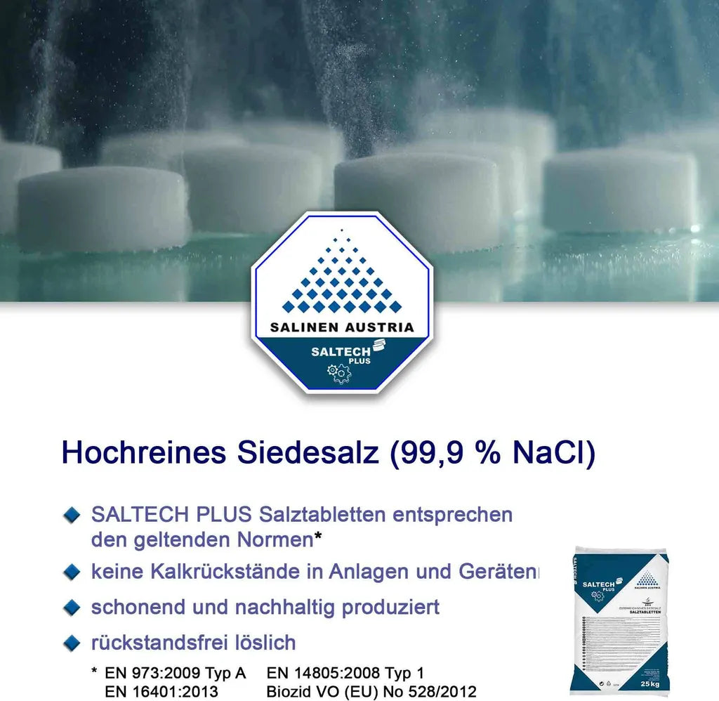  SALTECH Plus 25kg Salztabletten Regneriersalz Wasserenthärtung Wasserenthärter