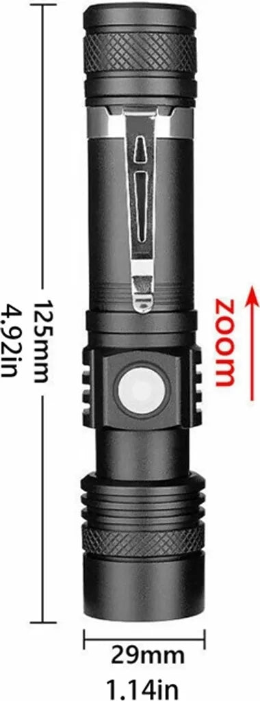  2x Superhelle USB Taschenlampe LED 80000LM USB Wiederaufladbare Fackel Akku