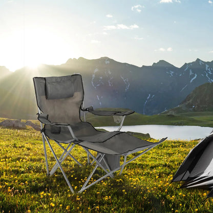  HI Luxus Campingstuhl Mit Fußstütze Anthrazit